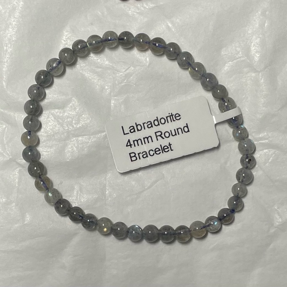 Labradorite stretch beaded bracelet